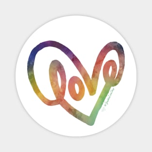 Rainbow Heart Love Handlettering © 2022 GraphicLoveShop Magnet